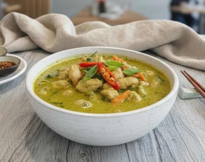 Plate of six steamed pork dim sims with carrot and cabbage filling, served warm and tender.